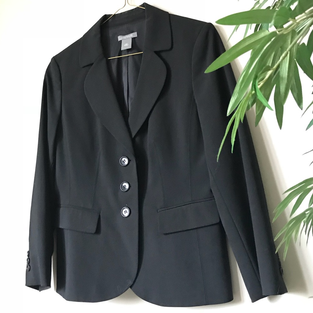 Ann Taylor Black Petite Stretch Blazer